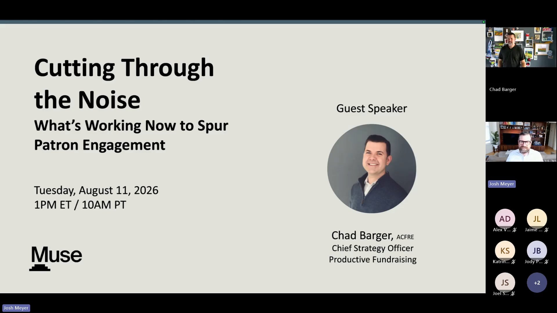 Cutting Through the Noise - What’s Working NOW to Spur Patron Engagement - Muse Webinar - August 11, 2026-20260811_170145UTC-Meeting Recording